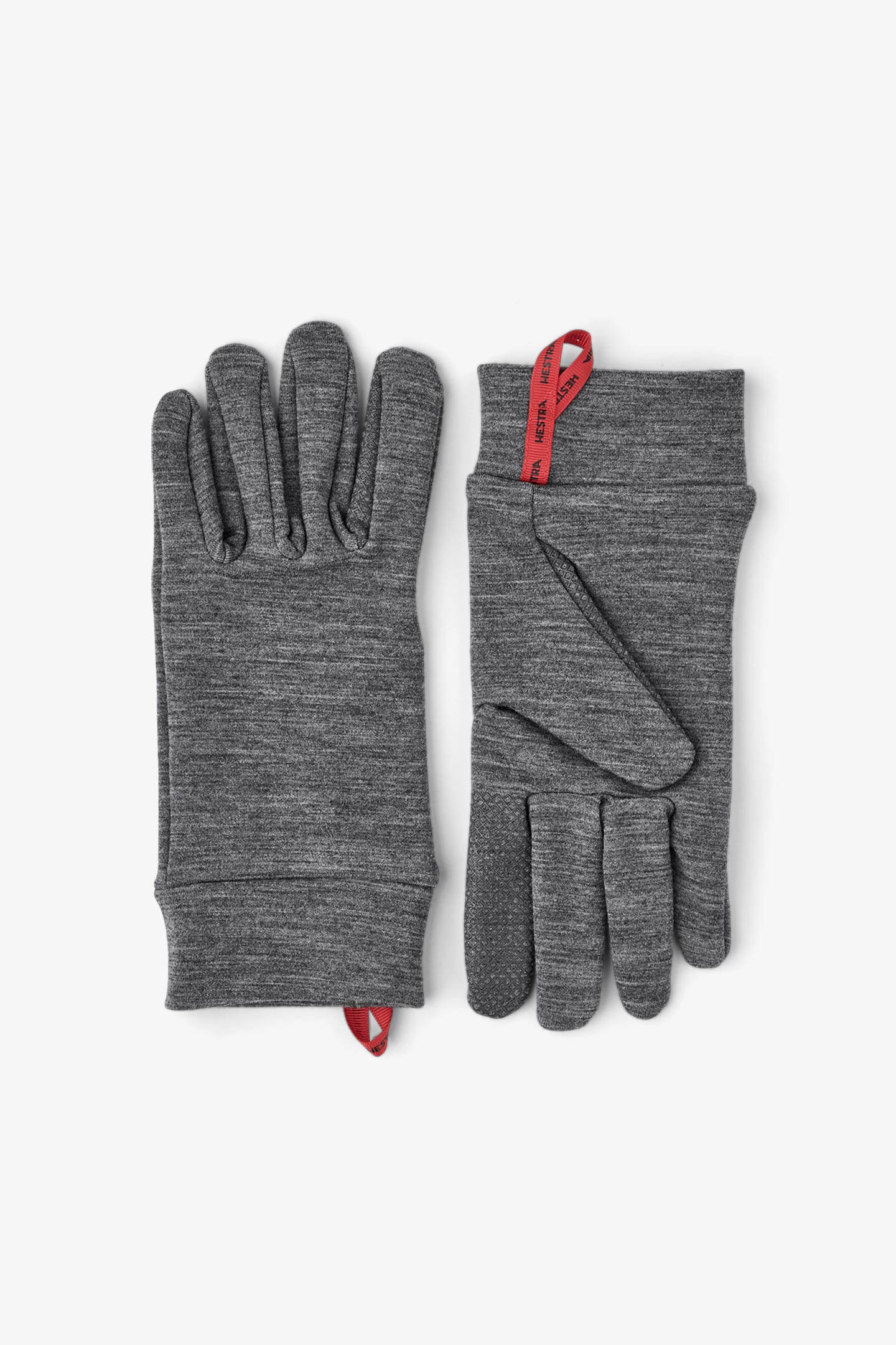 ヘストラタッチスクリーングローブ:タッチポイントウォームウールライナーベースレイヤー、ラン、ハイク&スキー、グレー、11