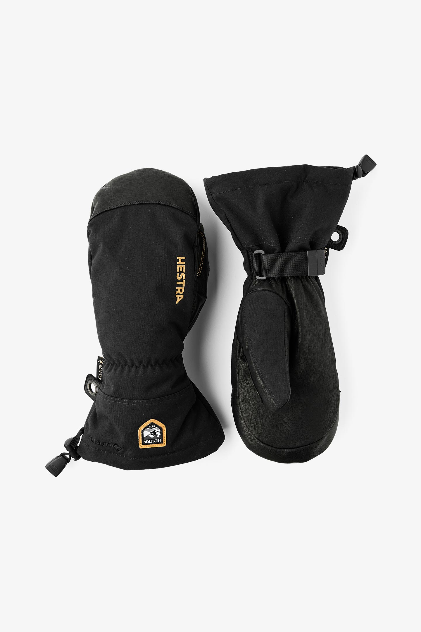 新品Hestra 3Finger GTX FullLeather　GORETEX Army Leather Gore-Tex - 3 finger - Black | Hestra Gloves