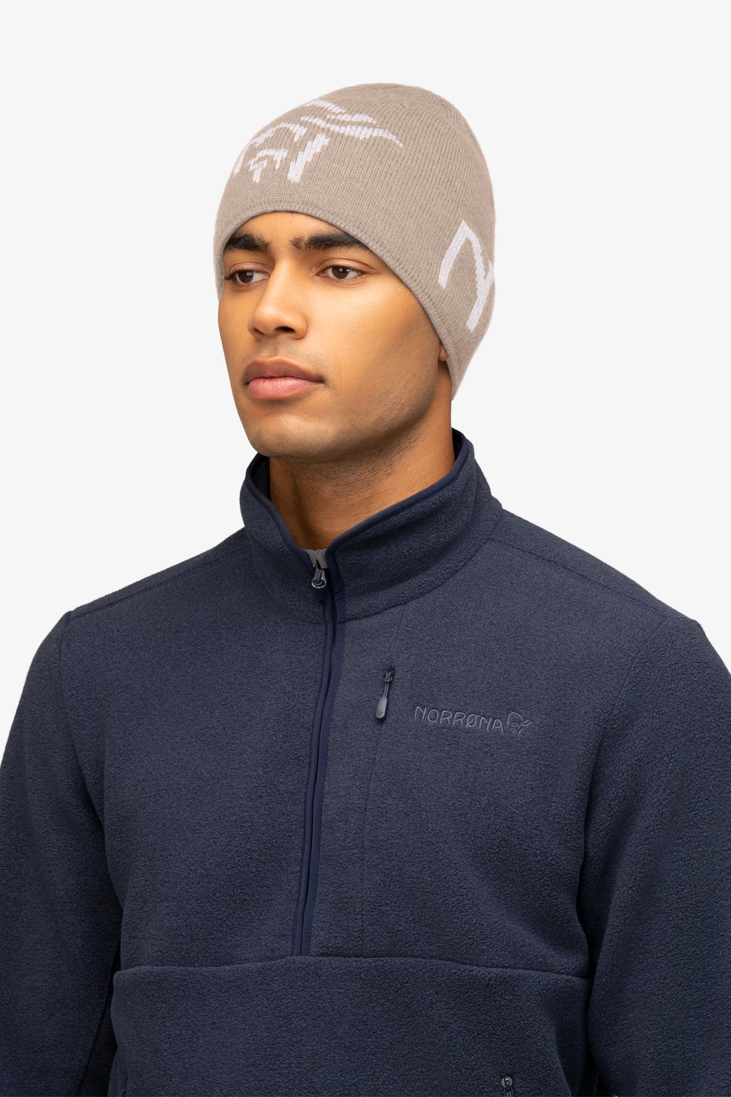 BAREN ネイビー ビーニー ロゴ付き 29 merinoull logo Beanie | フルマークスストア-北欧アウトドア用品