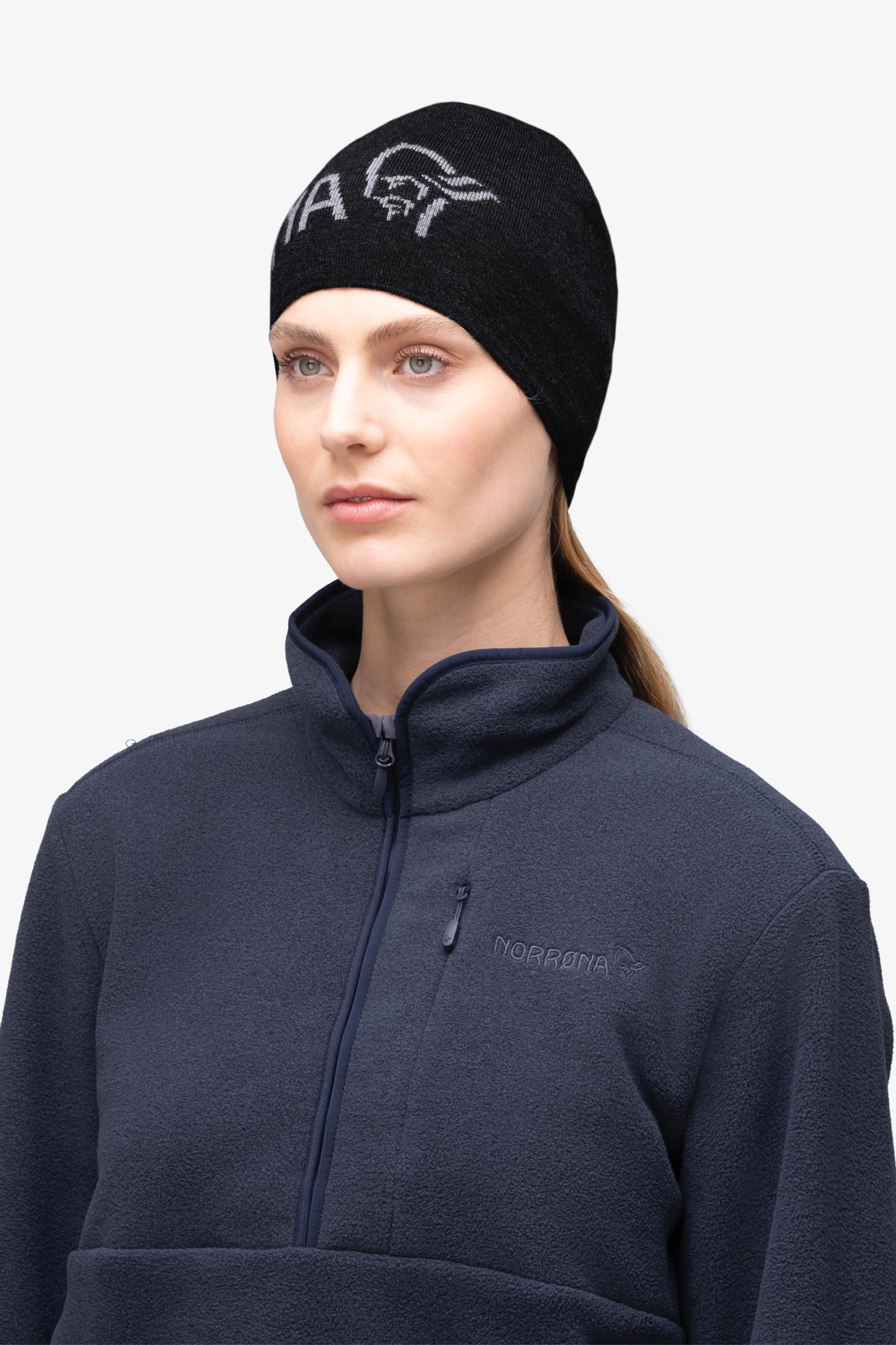 29 light merinoull logo Beanie | フルマークスストア-北欧