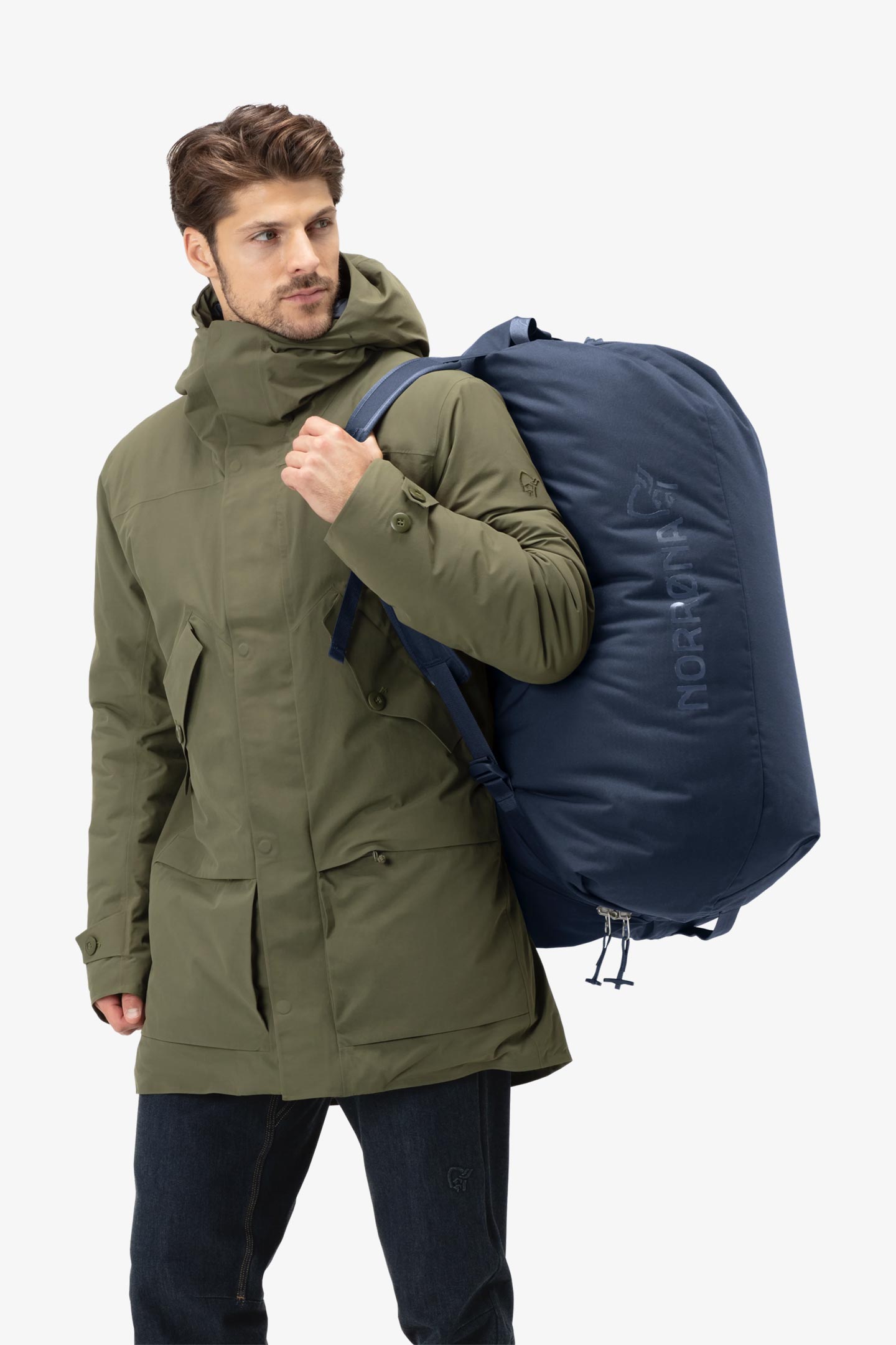 norrona ／90L Duffel Bag ／Olive Night NORRONA 90L Duffel Bag - Pacific Rivers Outfitting Company