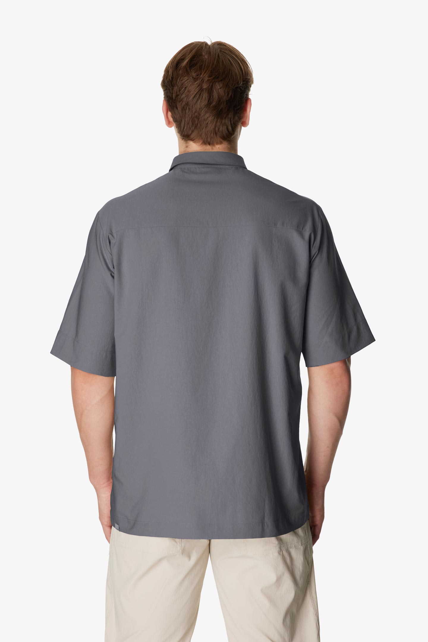 美品 Houdini Cosmo Shirt コスモシャツ GRAY L フーディニ HOUDINI 半袖シャツ プルオーバー メンズ コスモシャツ Ms