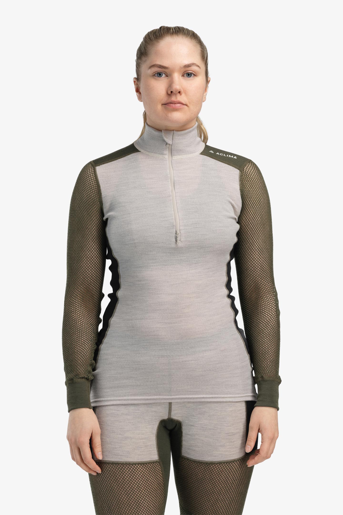 WOOLNET HYBRID MOCK NECK WOMAN | フルマークスストア-北欧アウトドア