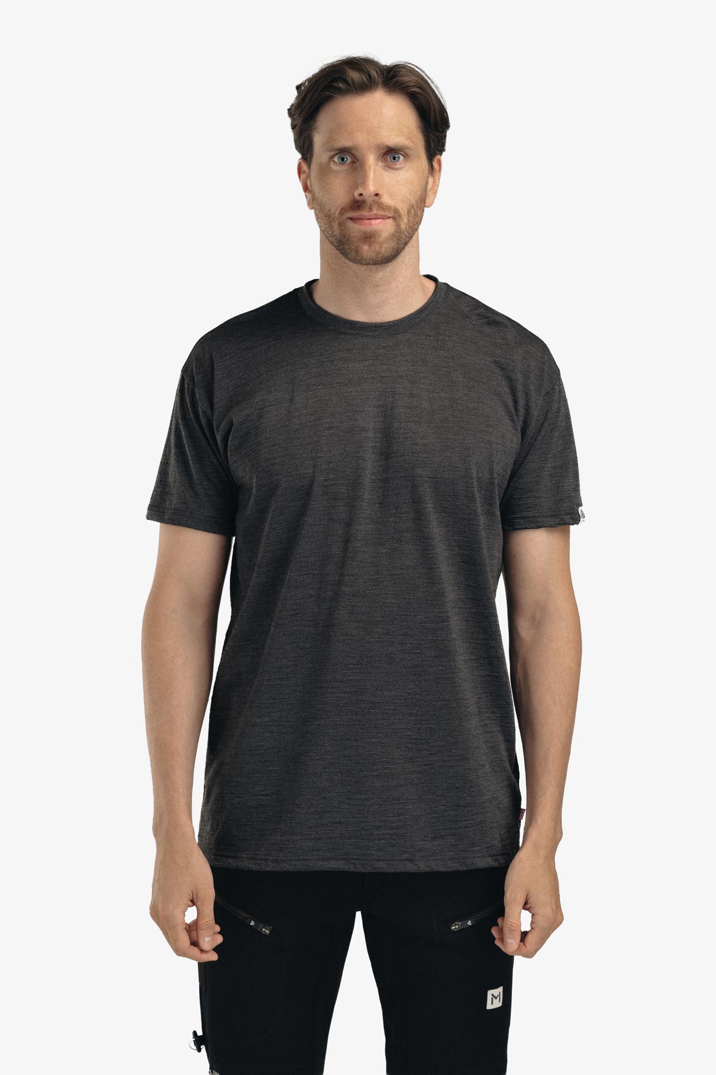 【新品未使用】marka☆ウール　ロンT☆3☆ブラック/ブルー 70s - 80s 丸文字タグ セーラーカラー ラグラン Vネック ウール